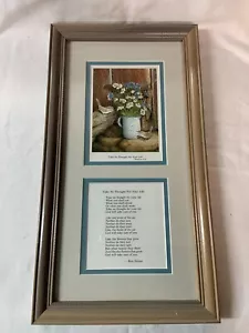 Poem And Picture By Ken Helser, Floral, Matted &Framed, 17.5”X9.5” , Author Sign - Picture 1 of 12