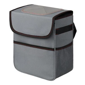 2 Gallon Car Trash Can with Lid Leakproof Collapsible Garbage Bin for SUV Trucks - Picture 1 of 7