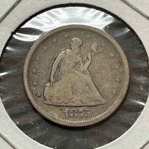 1875 S GENUINE UNITED STATES SILVER 20 CENT PIECE 20C KM# 109 - Picture 1 of 7