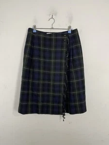Uniqlo Womens Skirt 10 Tartan Plaid Wool Christmas Holiday Ines De La Fressange - Picture 1 of 8