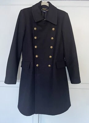 Rugby Ralph Lauren Coat S Navy Double Breasted Medium Length 100% Wool - Image 1 of 4