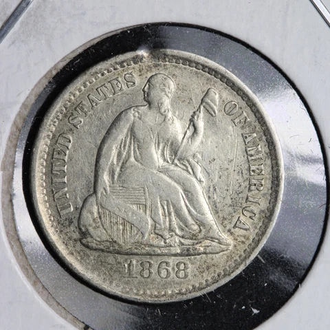 1868-S Seated Liberty Silver Half Dime CHOICE AU E182 RMM Cover