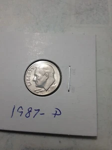 1987-P Roosevelt moneda de diez centavos de colección de Estados Unidos - Imagen 1 de 2
