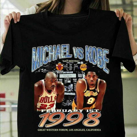 Michael Jordan vs Kobe Bryant 1998 T Shirt Funny Black Vintage Gift Men Women Cover
