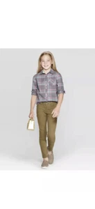 Cat & Jack ~ Skinny Jeggings ~Spring Olive~Adjustable Waist ~Super Stretch~Sz 5 - Picture 1 of 9
