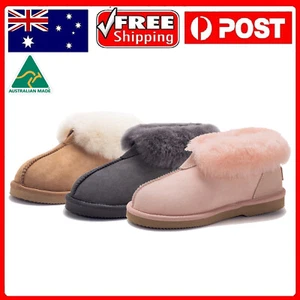 Australian Made UGG Slippers Premium Sheepskin Womens Mens Non-Slip Ankle Boots - Picture 1 of 20