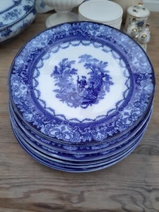 6 Doulton Watteau Dinner Plates Large 10.5 " - Picture 1 of 18