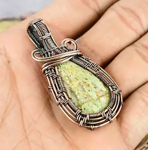 Ruby in Fuchsite Gemstone Pure Copper Wire Wrap Handmade Vintage Pendant Gift - Picture 1 of 5