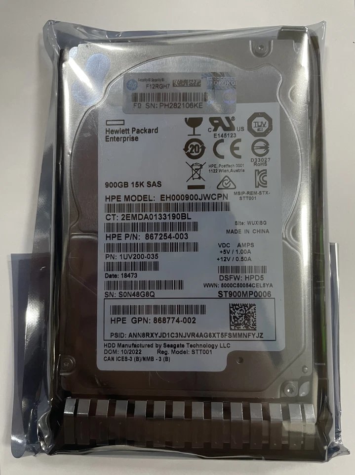 HP 870795-001 870759-B21 Internal 900GB SAS 12G 15K SFF 2.5" Hard Drive