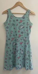 TCP Kids Girls Summery Floral Cotton Blend Sleeveless Fit & Flare Dress Blue XXL - Picture 1 of 4