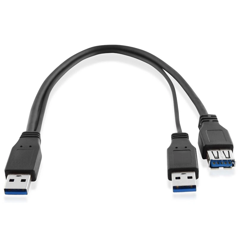 30cm 3.0 Y USB Kabel Adapter Verteiler Splitter 1x Buchse Kupplung an 2x Stecker - Bild 1 von 2
