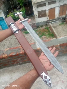 Custom handmade Viking sword Medieval Battle ready combat warrior sword full tng - Picture 1 of 14