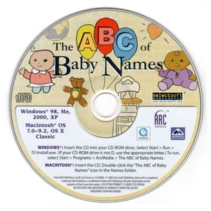 The ABC of Baby Names (PC-CD-ROM, 2005) for Win/Mac - NEW CD in SLEEVE - Picture 1 of 3