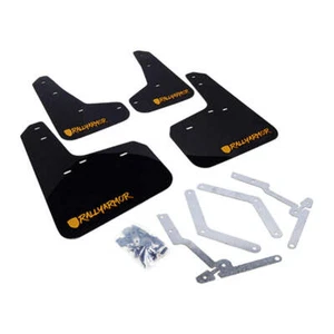 Rally Armor 12-19 Ford Focus ST / 16-19 RS Black UR Mud Flap w/ Tangerine Scream - Picture 1 of 6