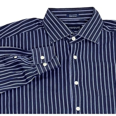 Hathaway Platinum Long Sleeve Large Blue Striped Button Down - Image 1 of 4