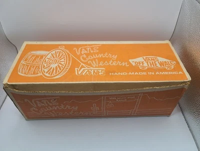 Caja de zapatos vintage años 70 Vans Country Western Denim Dude Ranch hecha a mano EE. UU. rara Foto 1 de 4