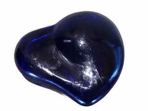 Briefbeschwerer blau Glas Herz Künstler signiert von Tiffany Co - Bild 1 von 5