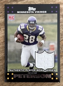 2007 Topps Rookie Card Asian Peterson Authentic Player Worn Jersey #3 Of 6 - Picture 1 of 3