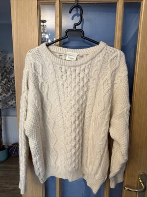 Vintage Emerald Design Pure wool Cable Knit Jumper Size Large Worn Once - Image 1 of 4