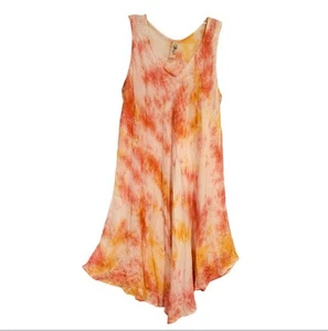 India Boutique Boho Tie Dye Embroidered Midi Dress Cover Up Sleeveless One Size - Picture 1 of 6