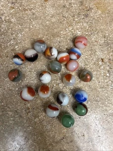 20 Vintage Christensen Agate Peltier Akro Swirl Marbles Mint Very Rare NICE ! - Picture 1 of 8