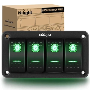 4 Gang Wippschalter Panel 5Pin Ein Aus Kippschalter Aluminium Halter 12V 24V Armaturenbrett Pre-W - Bild 1 von 1