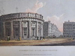Geschäftszimmer, Manchester. Antiker Druck von 1830. Künstler, W Westall. Lancashite. - Bild 1 von 2
