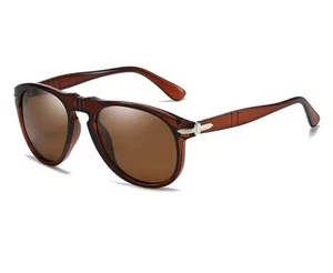 Persol Style Retro Round Men/Women Sunglasses Brown - Picture 1 of 3
