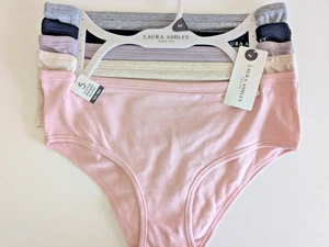 LAURA ASHLEY 5-Pack Cotton & Spandex Womens Brief Panties Size M NWT - Picture 1 of 4