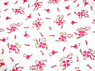 TELA 44 X 62" largo rosa pálido con flores pequeñas rosa oscuro (coser rm bx 6) Foto 1 de 2