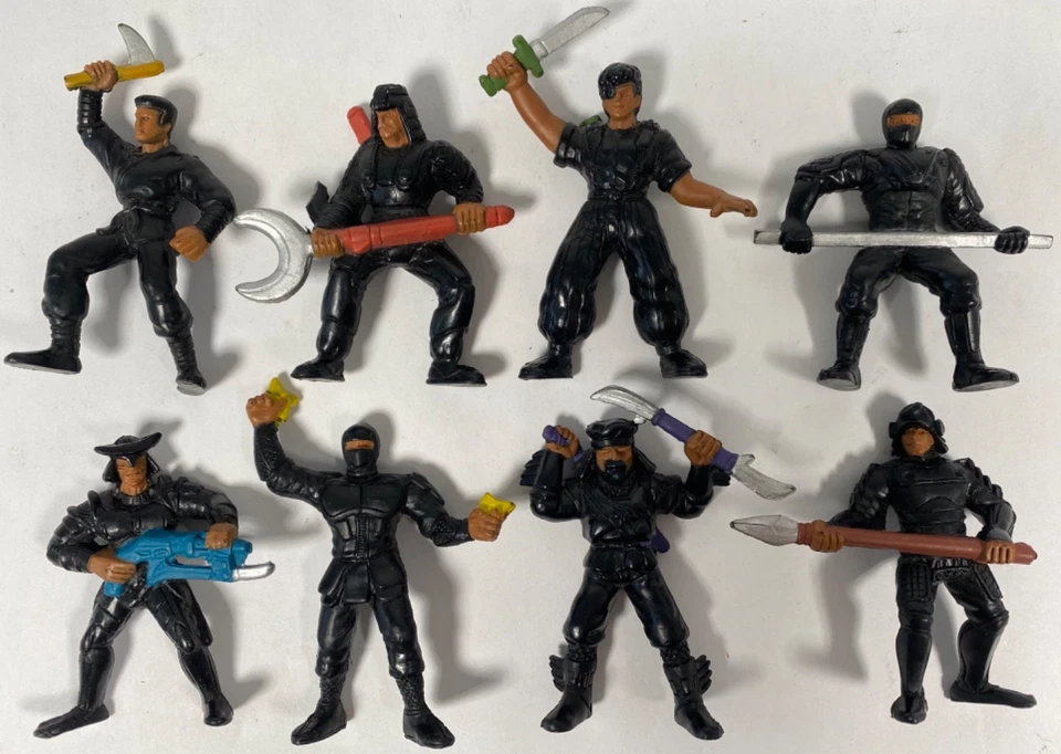 VINTAGE 1986 MATTEL GUTS AKIDO NINJA FORCE TOY SOLDIER FIGURE LOT GUTS! - Image 1 of 4