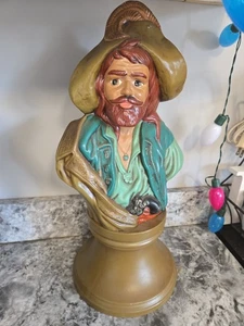 Statua busto stampo Olanda vintage 1970 pirata bucaniere arte statuina scultura 17 pollici - Foto 1 di 4