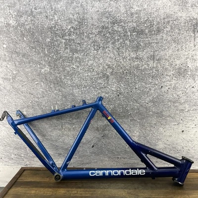 Vintage Cannondale Delta V 700 18 19 Aluminum MTB Frame HeadShok USA Blue - Image 1 of 4