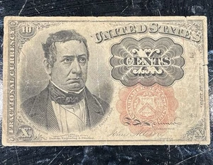 1874 10 Cent Fractional Currency Note - Meredith - Red Seal - Shinplaster - Picture 1 of 6