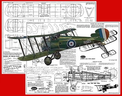 Guillows Model Airplane Plans (FF): Sopwith Snipe 18" Scale Rubber-Powered - Image 1 of 3