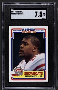 1984 Topps USFL Reggie White Rookie RC SGC 7.5 Memphis Showboats 58 GOAT 🐐  - Bild 1 von 2