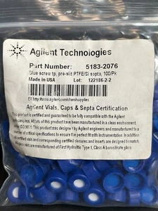 Agilent Screw Cap with PTFE Septa Total of 200 Caps - Picture 1 of 9