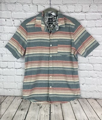 Volcom Slim Fit Size Medium Short Sleeve Multicolored Button Down Shirt EUC - Image 1 of 4