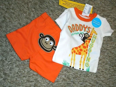 9P Nuevo Con Etiquetas Prematuro NB The Children's Place Papá Cómodo Conjunto de 2 Piezas Pantalones Cortos Pijama Foto 1 de 4