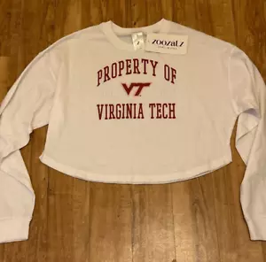 Virginia Tech Hokies Womens Size S Long Sleeve Crop Top T-Shirt - New w/ tags - Picture 1 of 5