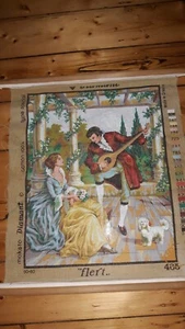 Vintage Large Tapestry/Needlepoint Canvas. Made in Greece. Diamant. Flert...#465 - Picture 1 of 12