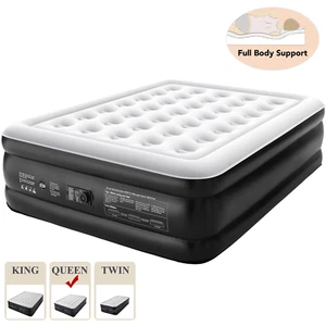 Queen Air Mattress, 18-Inch Elevated Inflatable Bed with Built-In Pump, Puncture - Picture 1 of 11