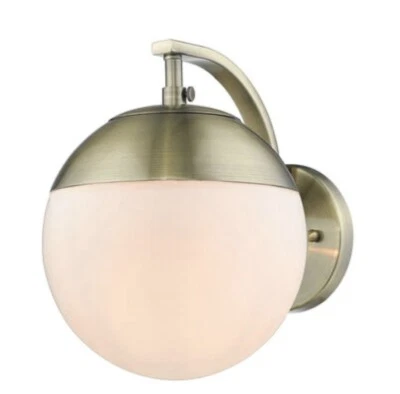 Aplique de baño Golden Lighting 3218-1W-AB Dixon 1 luz 7-3/4"W - latón Foto 1 de 2