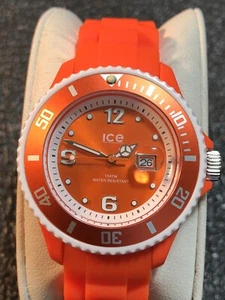Women’s Orange Ice Watch WR100M Diver Style Watch 37mm New Battery - Picture 1 of 21