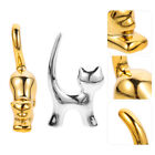 2er Set Katzen Ringhalter Schmuckablage für Ringe Halsketten Armbänder Silber