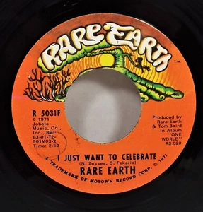 Rare Earth – The Seed / I Just Want To Celebrate – Rare Earth 45 – R 5031F - Picture 1 of 2