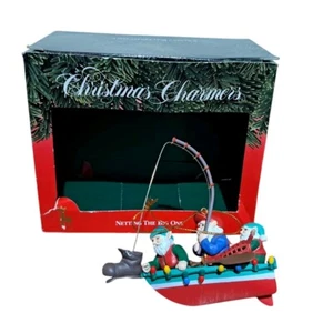 Netting The Big One 1992 Christmas Charmers Ornament Santas Best Original Box - Picture 1 of 8