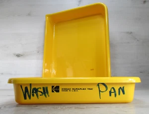 Lote de (2) Bandejas Kodak Duraflex Cuarto Oscuro GRANDES 17” X 14” Plástico Amarillo Hechas en EE. UU. - Imagen 1 de 5