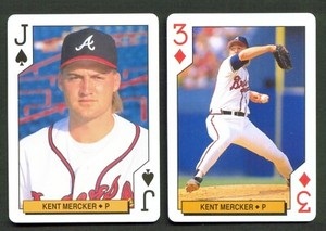 1994 Bicycle Playing Cards KENT MERCKER Atlanta BRAVES Lot of 2