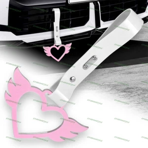 Flying Heart JDM Pink Ring Tsurikawa Subway Train Car Handle Strap -White PVC - Picture 1 of 6